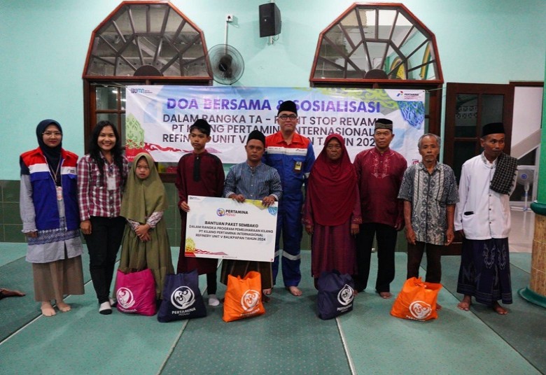 Momentum Doa Bersama Kilang Pertamina Unit Balikpapan Salurkan Bantuan Sembako dan Santunan