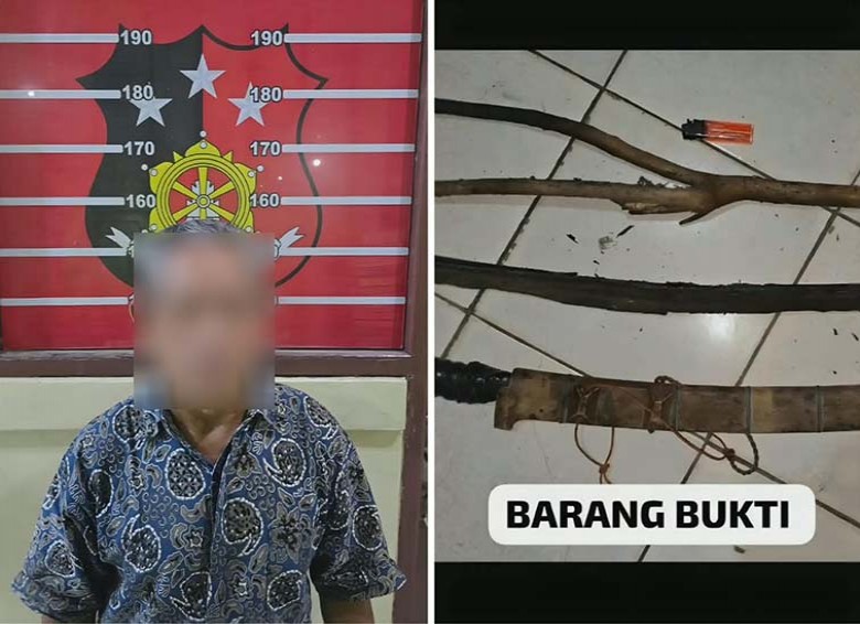 Padamkan Api di Lahan yang Dibakarnya, Pensiunan PNS Diamankan Tim Garangan Polsek Loa Janan