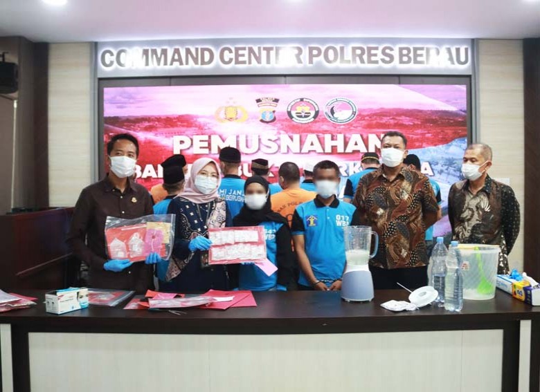 454,749 Gram Sabu Dimusnahkan Polres Berau