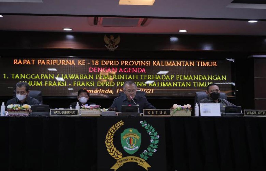Wagub Sampaikan Tanggapan ke DPRD Kaltim Terkait Perubahan RPJM 2019-2023 dan Pertanggungjawaban Pelaksanaan APBD 2020