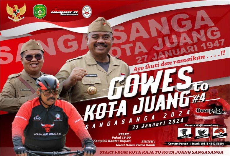 Peringati Hari Kota Juang Sanga Sanga, Dispora Kukar Gelar Gowes Series 4