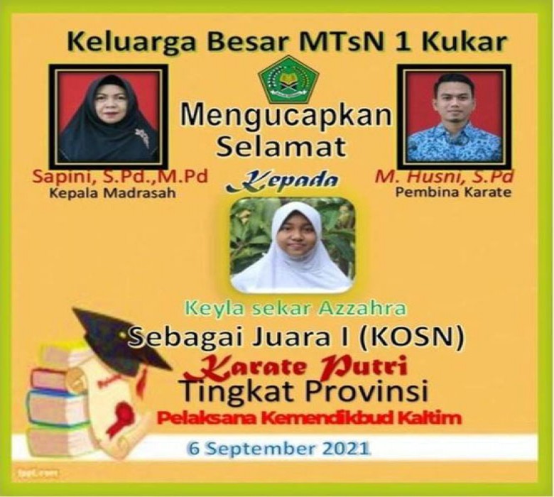 Siswi MTs Negeri 1 Kukar Wakili Kaltim pada Kejuaraan Karate Tingkat Nasional