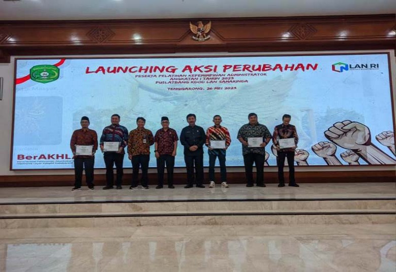 Sekkab Sunggono Launching Aksi Perubahan Peserta Pelatihan Kepemimpinan Administrator