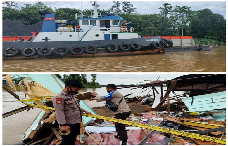Rakit Warga Tanjung Laong Hancur Ditabrak Tugboat Pratama 9
