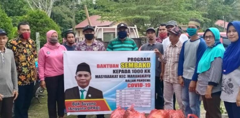 Anggota DPRD Suyono Bantu Kesulitan Warga, Bagikan Paket Sembako ke 1.000  KK di Marangkayu