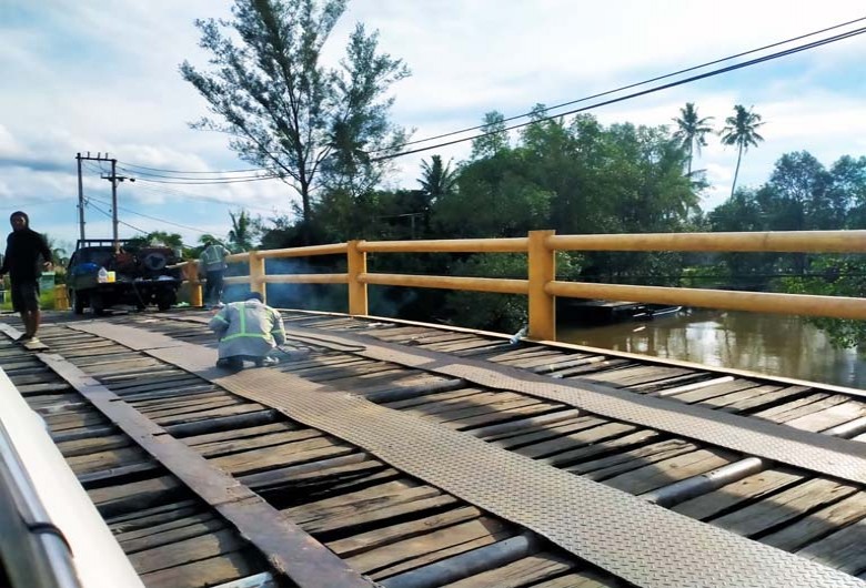 Rehab Jembatan Sambera di Tanjung Limau Target Akhir 2023 Selesai