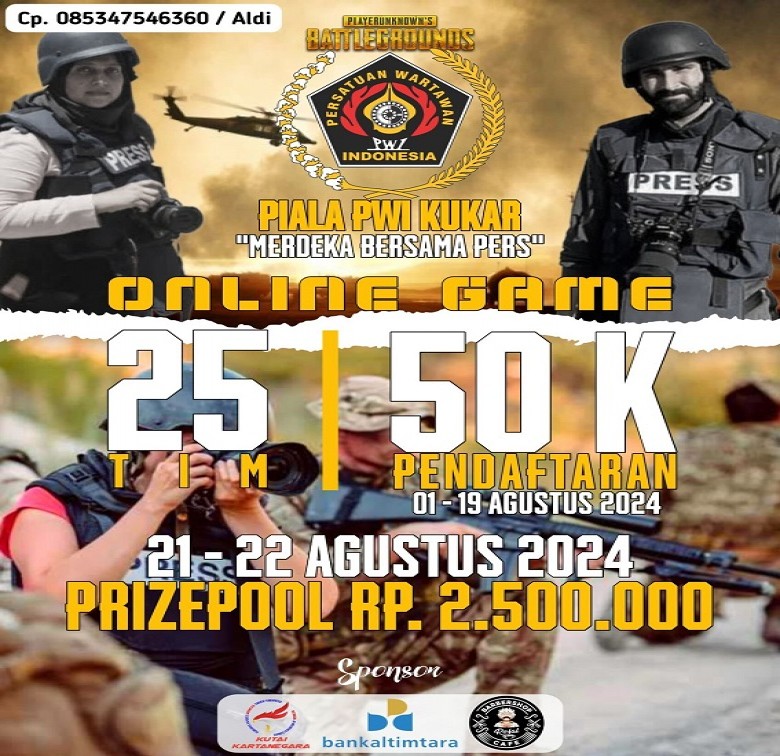 PWI Kukar Gelar Open Turnamen PUBG dalam Rangka HUT RI ke-79