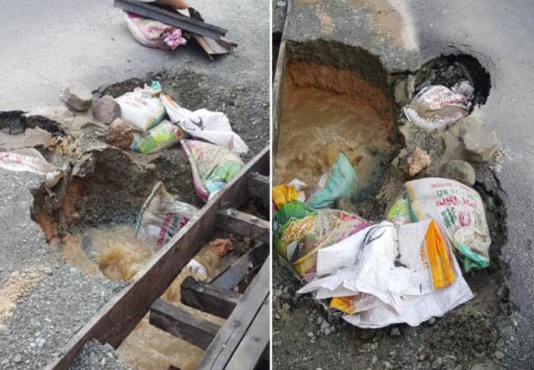 Pipa Air Baku Jalur Waduk Manggar Menuju IPAM Kampung Damai Bocor