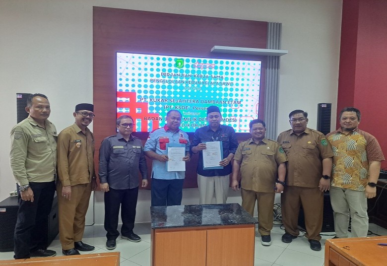 Pengelolaan Sawit di Stadion Aji Imbut di Serahkan PT KSDE dan BUMDES Teluk Dalam