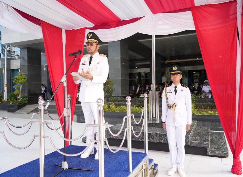 Gubernur Rudy Pimpin Upacara Hari Otda ke-30, Tekankan Sinergi Pusat dan Daerah