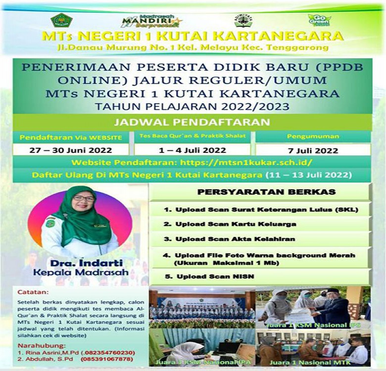 MTs Negeri 1 Kukar Buka Pendaftaran PPDB