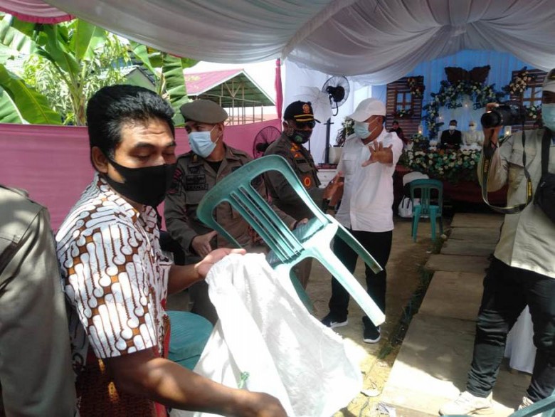 Tim Gakum Covid-19 Kukar Patroli Acara Resepsi Pernikahan