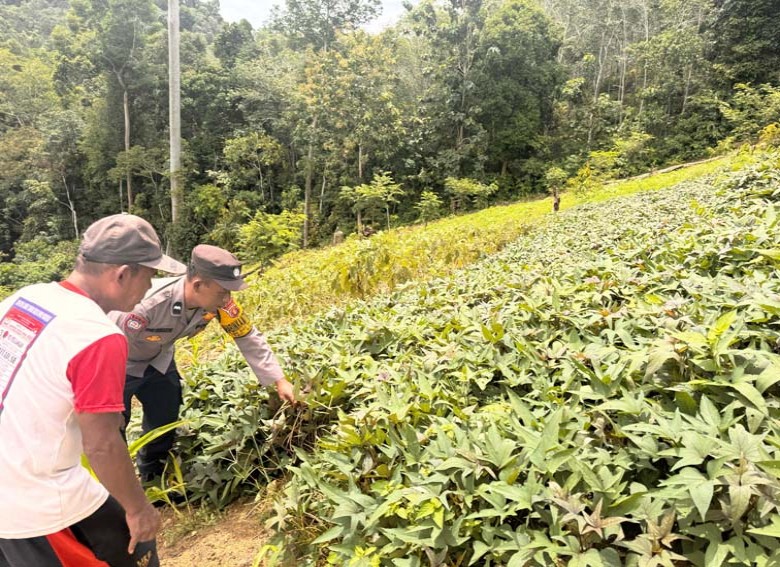 Bhabinkamtibmas Kampung Sido Bangen Dukung Ketahanan Pangan Program Asta Cita