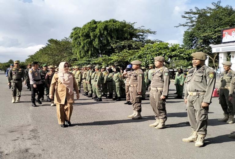 Bupati Pimpin Apel Pengamanan Pemilu Serentak, Diikuti 1.472 Personel Satlinmas Berau