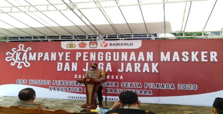 Polres-KPU Gelar Kampanye Penggunaan Masker