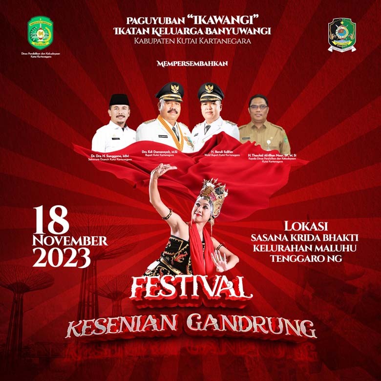Festival Kesenian Gandrung, Rendi Solihin Sambut Positif Berkembangnya Kebudayaan Nusantara di Kukar
