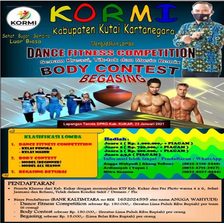 Kormi Kukar Bakal Gelar Lomba Body Contest, Dance Fitnes, dan Begasing