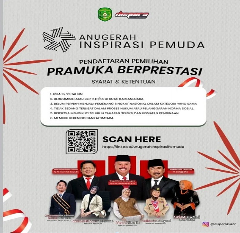 Dispora Kukar Buka Seleksi Pramuka Berprestasi Dorong Partisipasi Aktif Generasi Muda