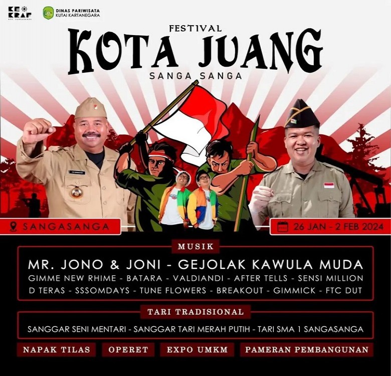 Mr Joni & Joni Tampil di Festival Kota Juang Sanga-sanga