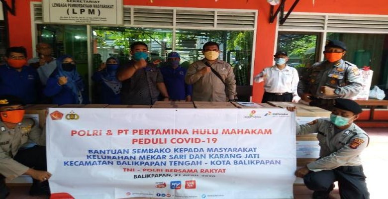 SKK Migas,PHM dan Polri Bantu Masyarakat Kukar dan Balikpapan Terdampak Covid-19