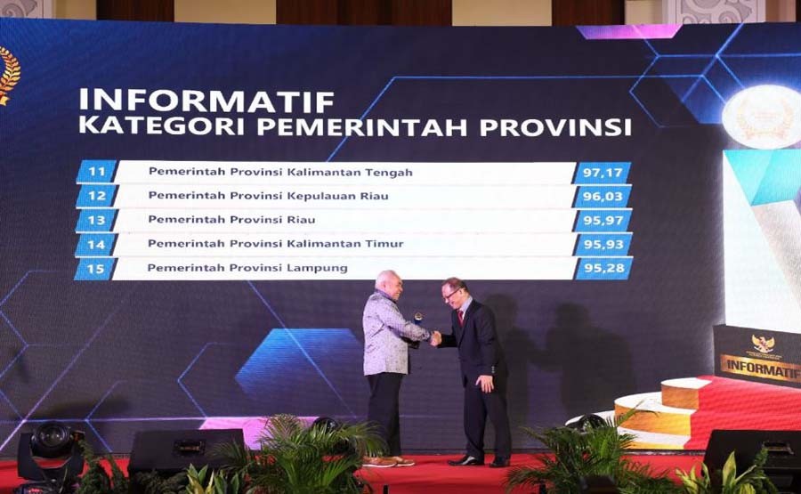 Gubernur Terima Penghargaan Anugerah KIP 2022