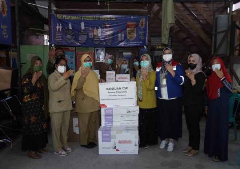Peduli Kesehatan, Pertamina Salurkan Bantuan ke Posyandu di Margasari
