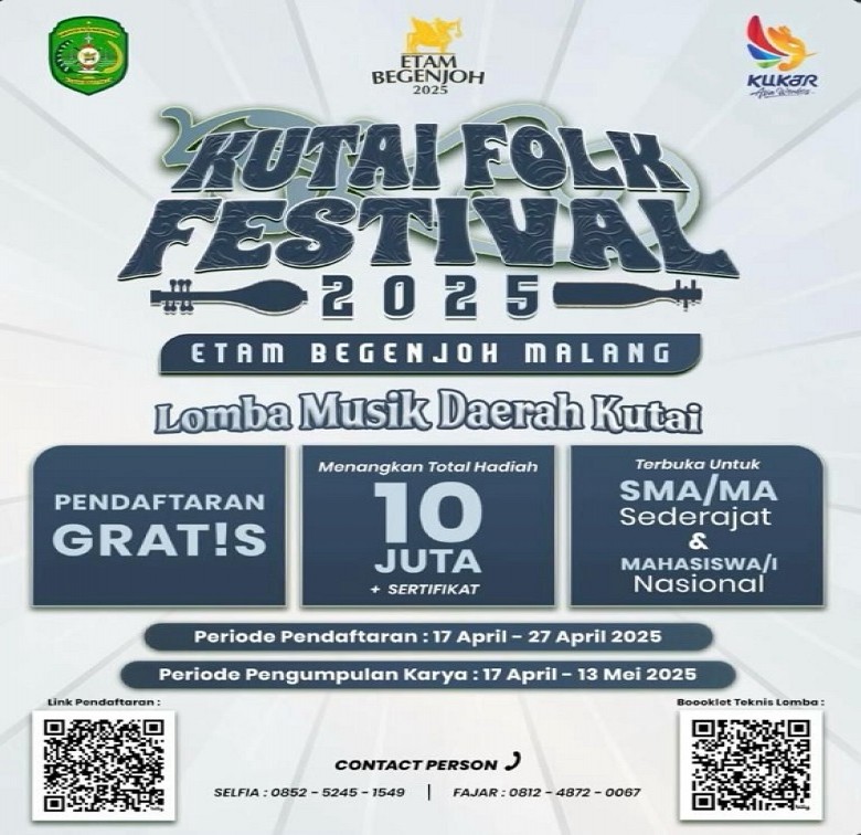 Kutai Folk Festival 2025 Hadirkan Lomba Musik Daerah Tingkat Nasional Dalam Event Etam Begenjoh Malang