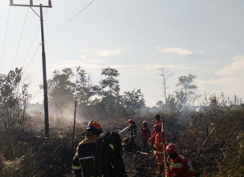Emergency Response Group PT Berau Coal Ambil Bagian Dalam Penanganan Kebakaran Karhutla di Tumbit Melayu