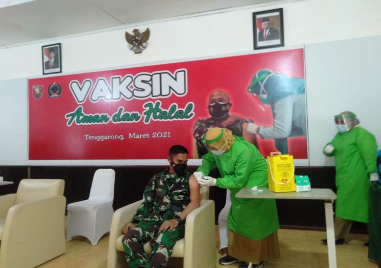 Ratusan Prajurit TNI di Kukar Jalani Vaksin Corona