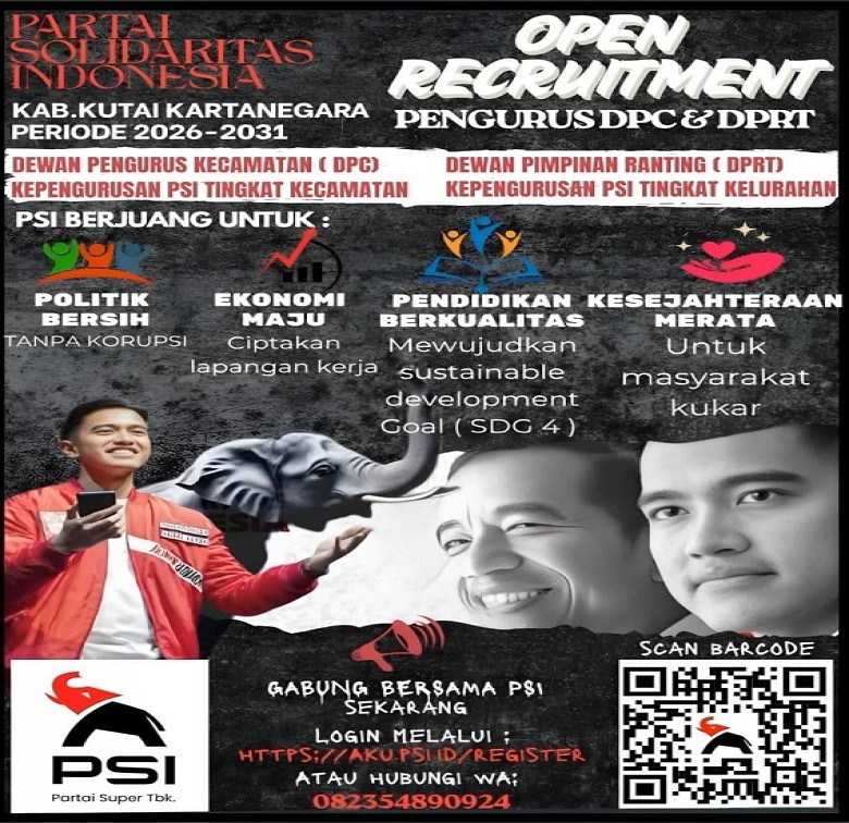 Partai Solidaritas Indonesia Kutai Kartanegara Buka Rekrutmen Pengurus DPC dan DPRT