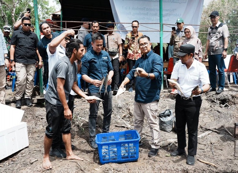 Pj Gubernur Panen Perdana Tambak 4 In 1 di Labangka