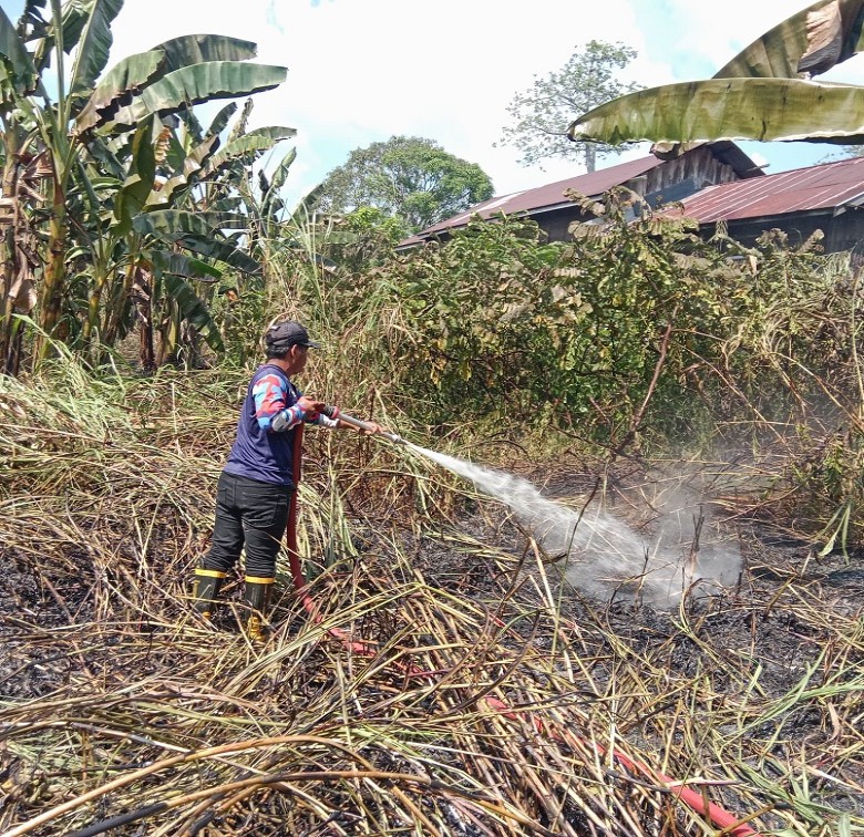 Kebakaran Lahan Nyaris Menjalar ke Permukiman Warga di Muara Muntai