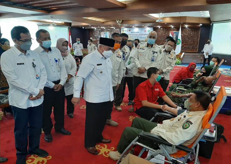 Hadiri Bulan Bhakti Donor Darah HUT Satpol PP,Isran: Donor Darah Kegiatan Sangat Mulia