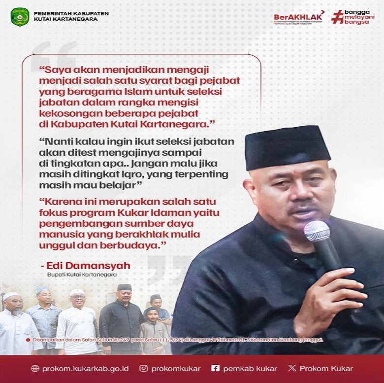 Mengaji Akan jadi Salah Satu Syarat Seleksi Jabatan
