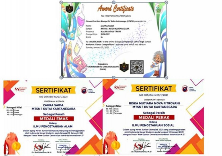 Siswa MTSN 1 Kukar Raih Prestasi Membanggakan Tingkat Nasional