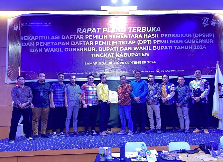 KPU Kukar Tetapkan 552.469 Daftar Pemilih Tetap Pilkada 2024