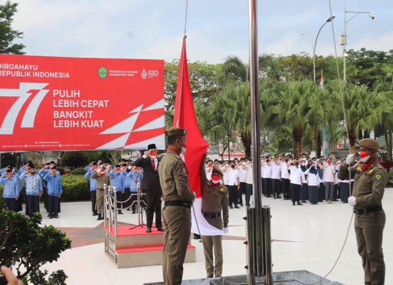 Apel Peringatan HUT RI Dilingkup Setdaprov Kaltim Berjalan Lancar, Riza: HUT RI Menjadi Penyemangat Baru Peningkatan Kinerja
