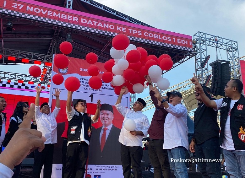 Paslon Edi-Rendi Gelar Kampanye Akbar di Stadion Aji Imbut, Usung 17 Program Pro Rakyat