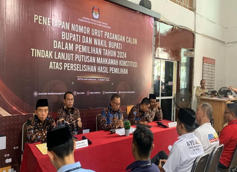KPU Kukar Gelar Rapat Pleno Penetapan Nomor Urut Paslon PSU, Tidak Ada Perubahan