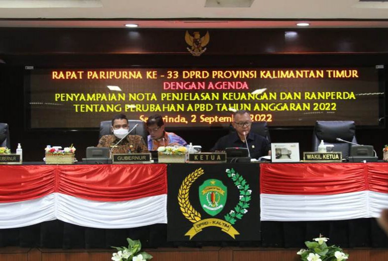 DPRD Kaltim Gelar Rapat Paripurna Penyampaian Nota Penjelasan Keuangan dan Ranperda Tentang Perubahan APBD 2022