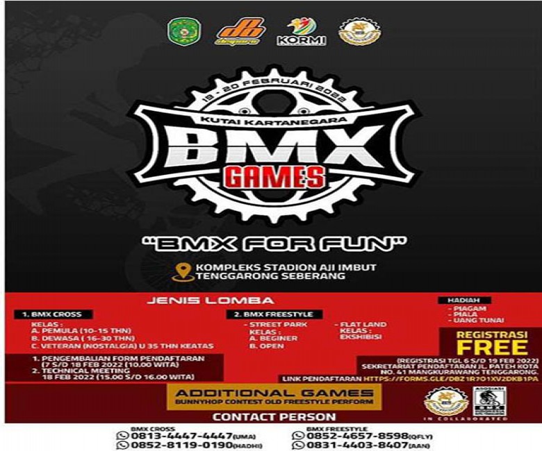 Pendaftaran Kutai Kartanegara BMX Games Dibuka 6 Februari 2022