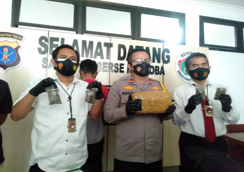 Polres Kukar Tangkap Pemesan Ganja 1,05 Kg