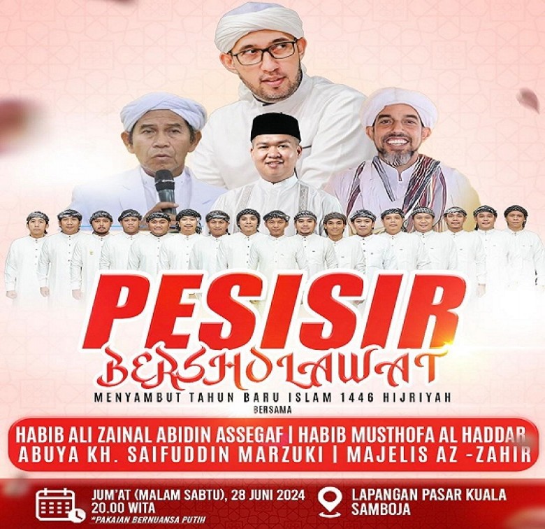 Wabup Kukar Ajak Masyarakat Sholawat Bareng di 'Pesisir Bersholawat 2024'