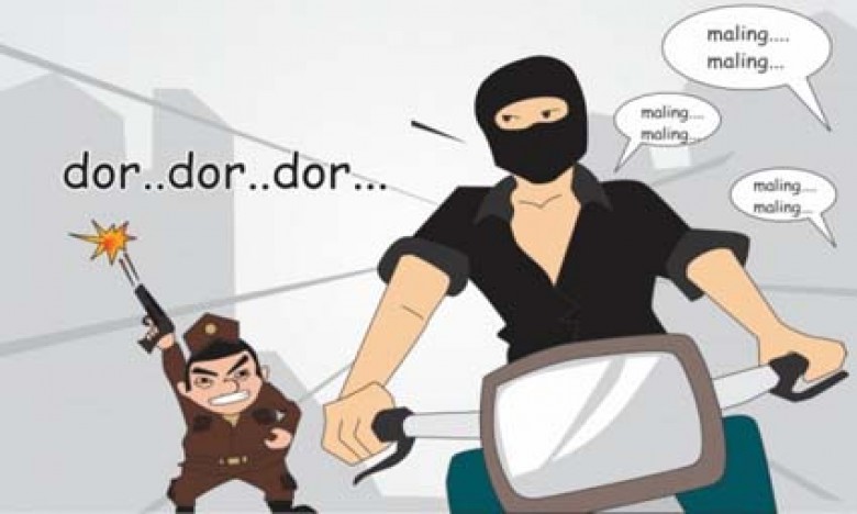 Door, Pencuri Ditembak Polisi