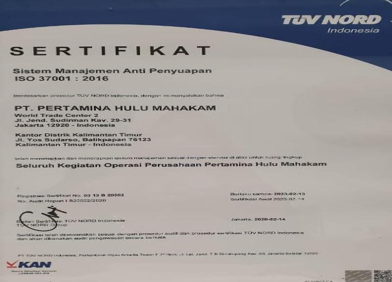 PHM Terima Sertifikasi ISO 37001 Sistem Manajemen Anti Penyuapan